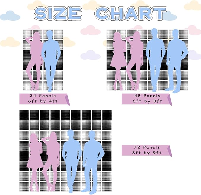 Shimmer Wall Sequin Backdrop, 24pcs Square Shimmer Wall Sequin Backdrop, DIY Party Shiny Decor for Wedding, Birthday, Anniversary, Graduation, Holiday&Home Background Supplies (Hot Pink)