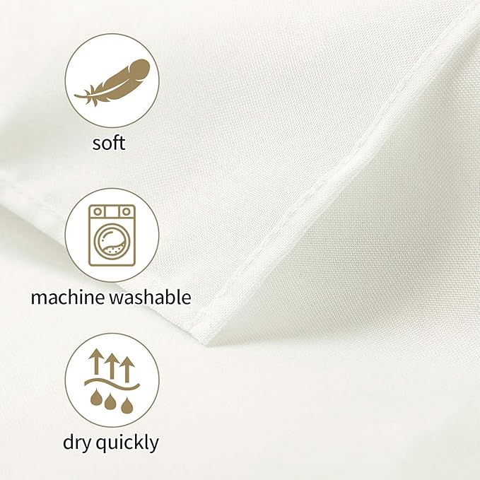 Ascoza 2pack 70x70 Inch Ivory Square in Polyester Fabric Tablecloth for Wedding,Banquet,Restaurant and Parties