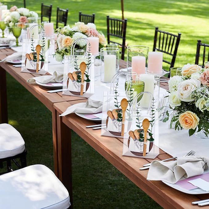 55Pcs Baby Shower Prizes for Game Winners 6 Sets Cheese Board Spoon Fork Butter Spreaders Plaid Towel Thank You Card and Gift Bags for Baby Shower Wedding Bridal Shower Favors (Round Shaped)