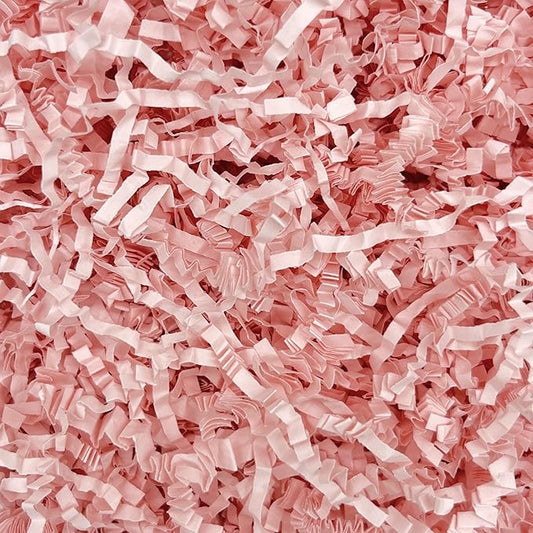 2 LB Light Pink Crinkle Cut Paper Shred Filler Great for Gift Wrapping, Light Pink Basket Fillers, Birthday, Gift Wrapping, Anniversary, Halloween Thanksgiving Christmas Party Decor Filling Supplies
