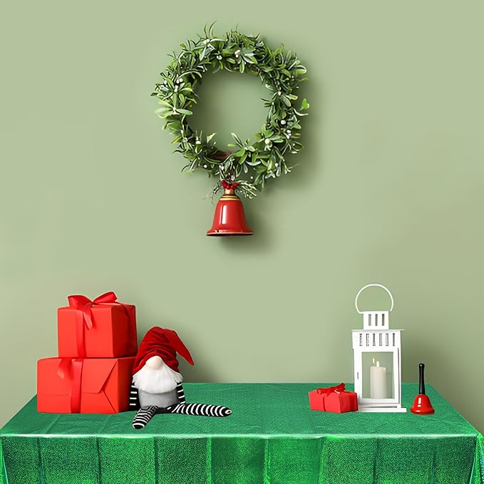 BRAVESHINE Green Table Cloth Disposable Table Covers - Plastic Rectangle Tablecloth for Christmas/New Years/St Patricks Day/Hawaiian/Luau/Dinosaur/Jungle-Theme Party Decorations - 2 Set 108x54In