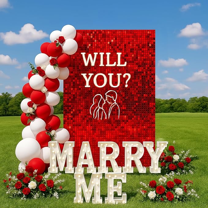 Shimmer Wall Sequin Backdrop, 24pcs Square Shimmer Wall Sequin Backdrop, DIY Party Shiny Decor for Wedding, Birthday, Anniversary, Graduation, Holiday&Home Background Supplies (Gold Clear)