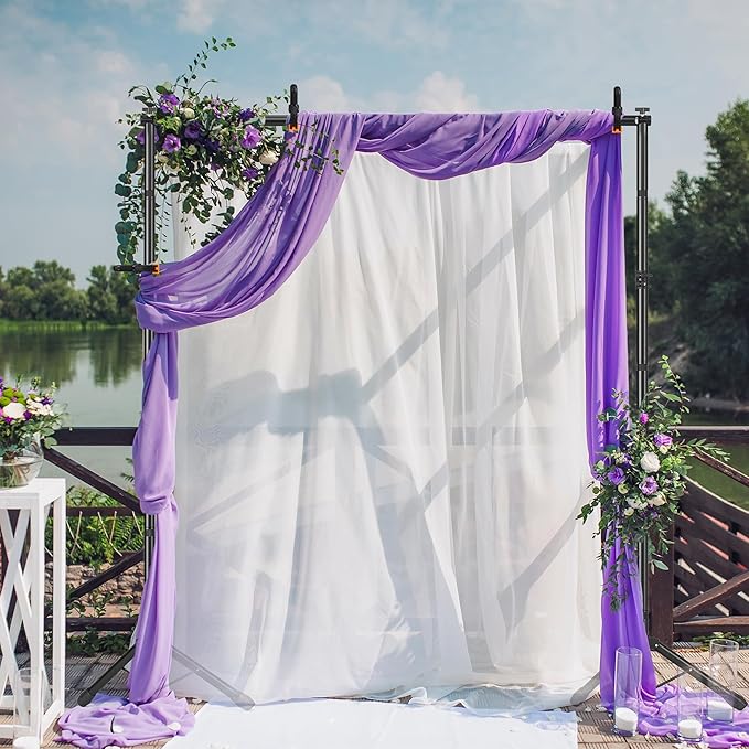 JSungo Backdrop Stand, Adjustable 10x7.5 FT Background Stand Backdrop for Parties, Photo Video Studio, Portable Photography Backdrop Stand with Carrying Bag, 6 Backdrop Clamps, and 2 Stand Bags