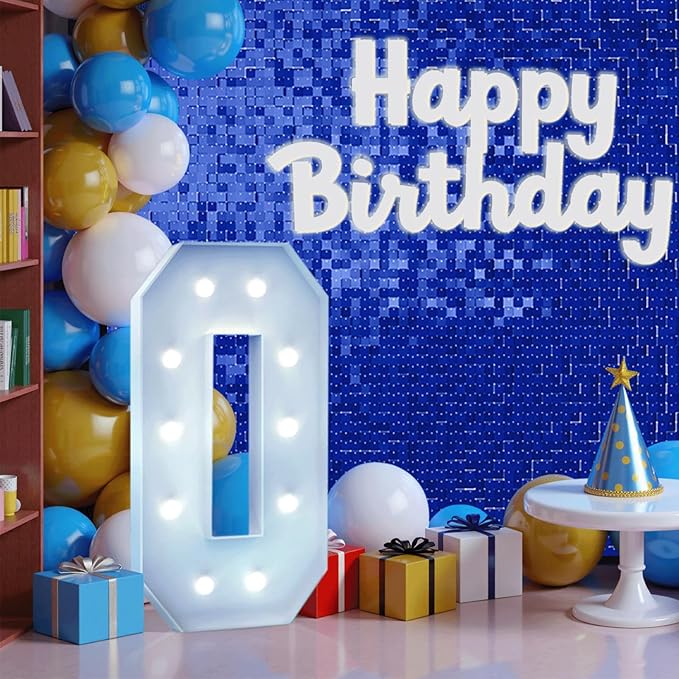 4FT Marquee Light Up Number, Giant Large Number PRE-CUT Foam Board Sign DIY Party Decor for Wedding, Birthday, Anniversary, Graduation, Holiday&Home Supplies (Number 0)