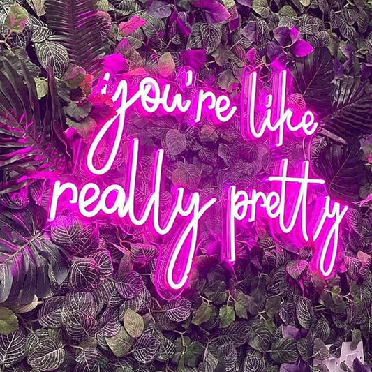 Ulalaza LED Neon Sign Night Light for Wall Party Décor Bedroom Room Bar Wedding Home Birthday Art Decoration Christmas with USB Chain Light modulator 5v (lets party blue)