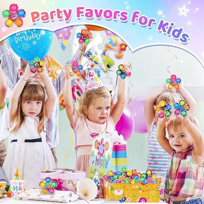 Gigilli 24 Pcs Pop Fidget Spinner Bulk Christmas Party Favors Stocking Stuffers for Kids 4-8, Mini Sensory Fidget Toys for Kids Adults, Goodie Bags Stuffers Treasure Box Toys for Classroom Prizes ADHD