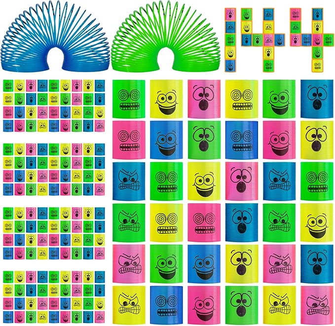 Cocurb 144 Pcs Mini Spring Party Favors for Kids 4 to 8 Birthday Stress Relief Bulk Fidget Goody Bag Stuffers Classroom Prizes Spring Bulk Toys for Kids Prize 4 Bright Colors