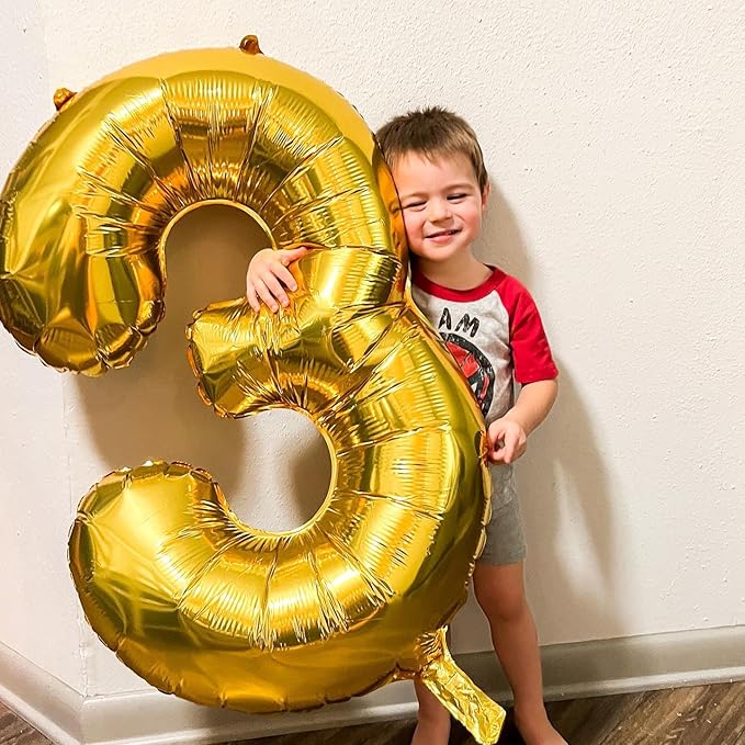 0 Balloon - Gold Birthday Number Balloons, 40 Inch Large Foil Balloons for Men Women Boys Girls Gold Themed Birthday Decorations
