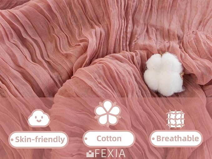 FEXIA 3 Pack Rose Pink Table Runner 35x120 Inches for Baby Shower Decoration Spring Easter Table Runner for Wedding Party First Communion Centerpiece Engagement Bridal Shower Boho Decoration