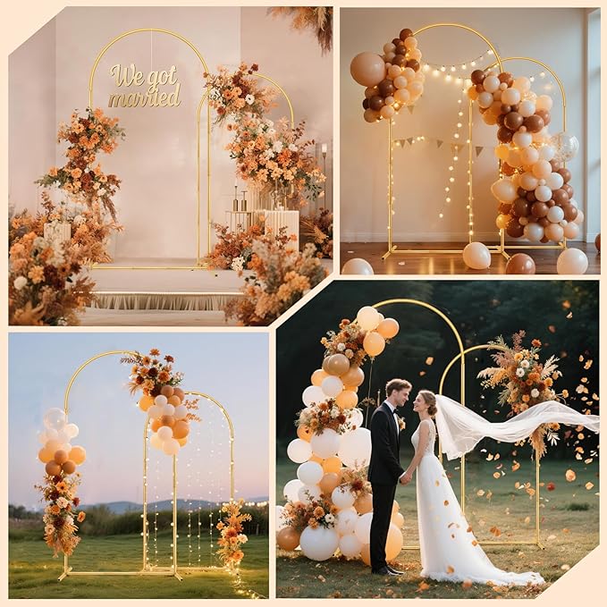 Metal Arch Backdrop Stand, 7.2FT+6FT Wedding Arch Stand, Set of 2 Backdrop Arch Stand, Metal Arch Stand for Wedding Ceremony Birthday Party Baby Shower Graduation Ceremony Decoration