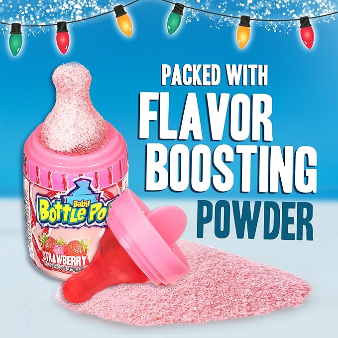 Baby Bottle Pop Candy Lollipops Variety Pack – 10 Ct Bulk Lollipops with Dipping Powder, Full Size, Individually Wrapped Christmas Candy for Party Favors, Holiday Gifts & Stocking Stuffers