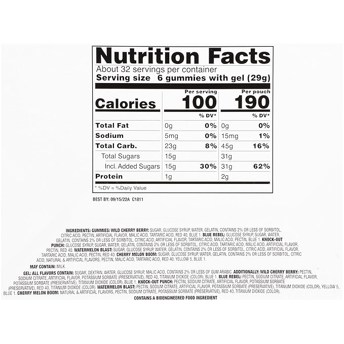 Juicy Drop Sour Halloween Candy Gummies, 16Ct Sweet Chewy Candy w/Sour Gel in Assorted Fruity Flavors, Full Size, Sour Candy Variety Pack For Party Favors, Trick or Treat, Halloween Bowls, Kids Gifts