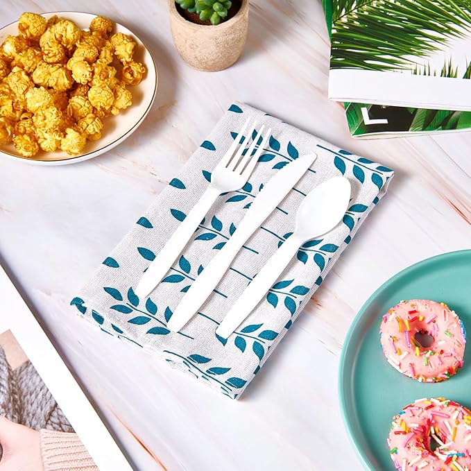 JOLLY CHEF 360 Count White Plastic Silverware Heavy Duty, 180 Forks, 120 Spoons, 60 Knives, Heat ResistantPlastic Utensils Set, Disposable Cutlery set, Premium Clear Utencils for Party, Christmas