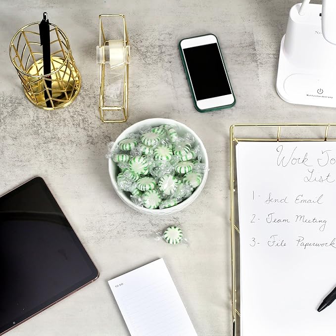 A Great Surprise Christmas Spearmint Starlight Mints – 4 lb Bulk Bag – Individually Wrapped Green & White Hard Candies for Holiday Parties, Offices, Candy Bowls & Winter Celebrations