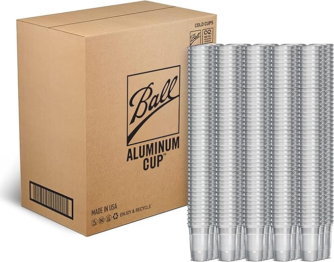 Top Cup by Ball – 9 Ounce, 645 Count, Reusable Aluminum Party Cups | Stealth Design | Cold-Holding, Recyclable, Made in USA