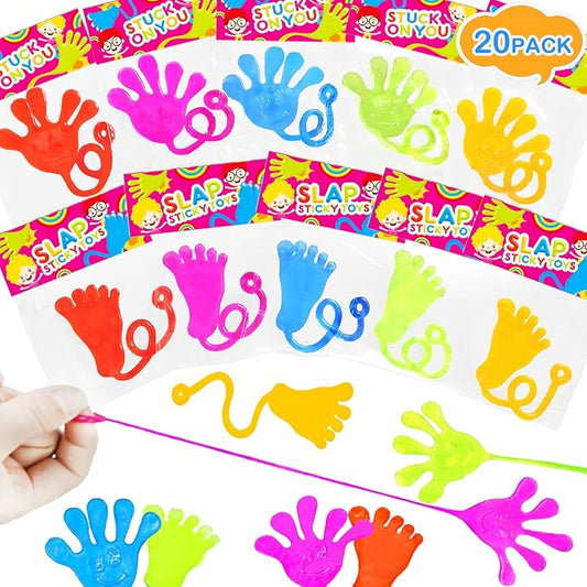 Christmas Large Sticky Hands & Feet Party Favors Supplies for Toddlers (20 PCS), Pinata Goodie Bag Stocking Stuffers Fillers for Kids,School Student Treats Treasure Box Prizes Toy Gifts for Boys Girls