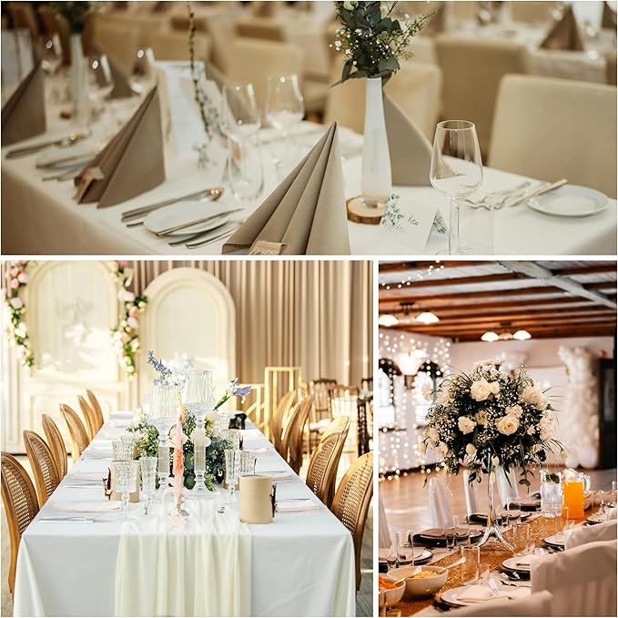 6-Pack 90x156 inch Blackish Green Table Cloths, Solid Stain and Wrinkle Resistant Oblong Tablecloth, Premium Plain Weave Polyester Fabric Rectangle Table Linen Covers for Hotel, Banquet