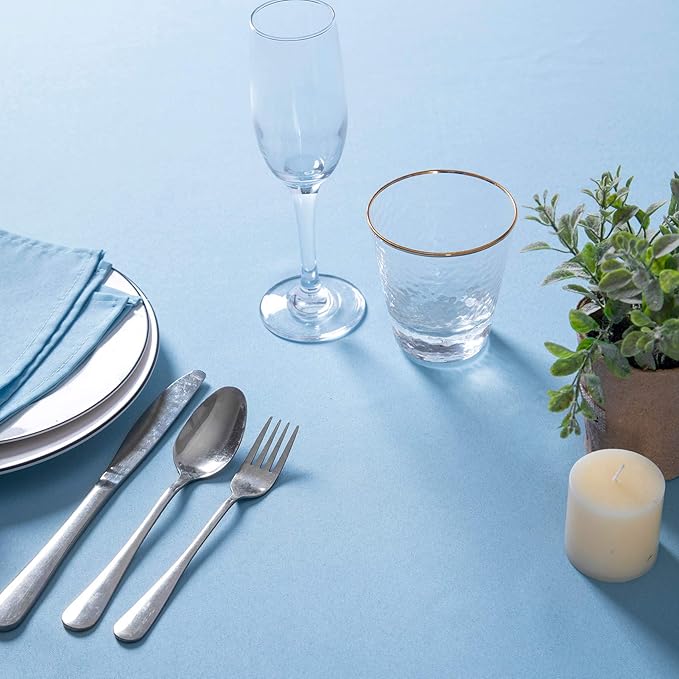 Cupuamon 108 inch Round Tablecloth Washable Polyester Table Cloth Decorative Table Cover for Wedding Party Dining Banquet（108 inch,Blue Mist）