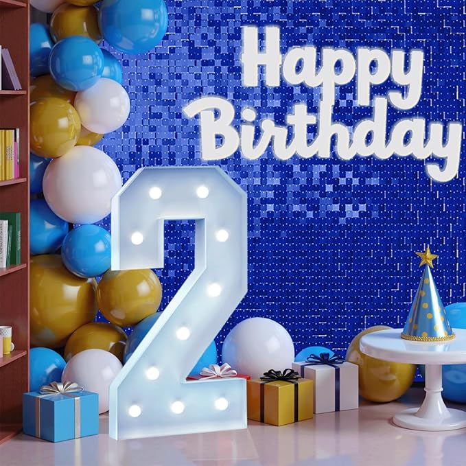 4FT Marquee Light Up Number, Giant Large Number PRE-CUT Foam Board Sign DIY Party Decor for Wedding, Birthday, Anniversary, Graduation, Holiday&Home Supplies (Number 2)