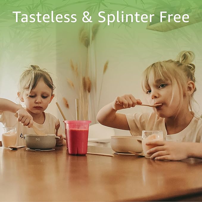 100% Bamboo Cutlery Set - 500 Biodegradable Utensils (300 Forks, 100 Knives, 100 Spoons) - Reusable or Disposable Bamboo Flatware | Compostable FSC Certified Utensils for Weddings & Parties