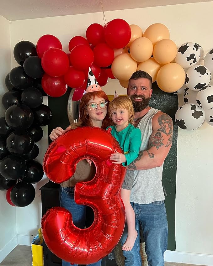0 Balloon - Red Birthday Number Balloons, 40 Inch Large Foil Balloons for Men Women Boys Girls Red Themed Birthday Decorations
