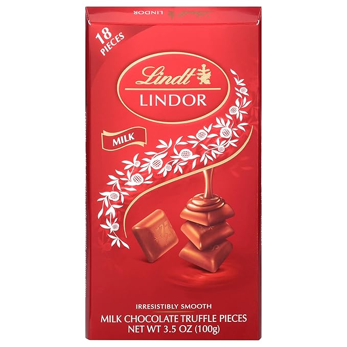 Lindt LINDOR Milk Chocolate Truffle Bar, Milk Chocolate Candy with Smooth, Melting Truffle Center, 3.5 oz. Bar (12 Pack)