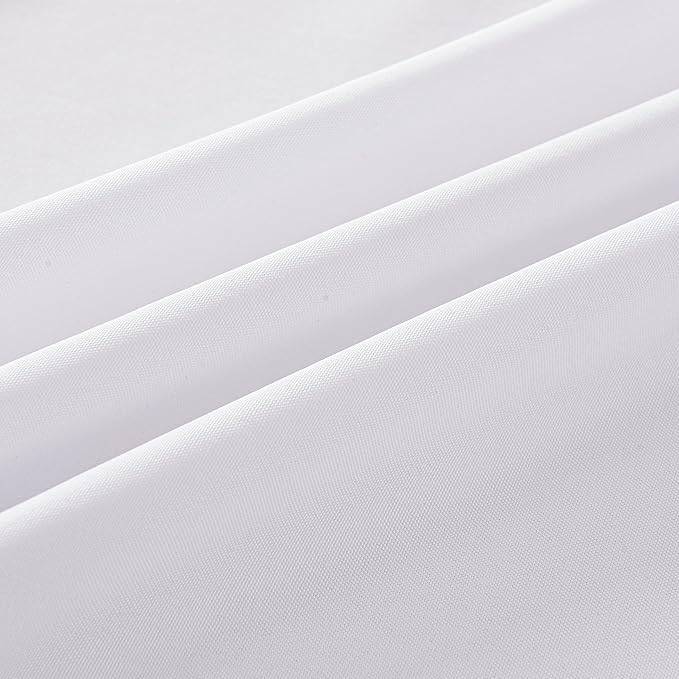 2-Pack 60x102 inch White Table Cloths, Solid Stain and Wrinkle Resistant Oblong Tablecloth, Premium Plain Weave Polyester Fabric Rectangle Table Linen Covers for Hotel, Wedding