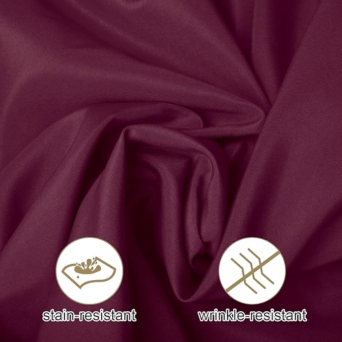 Ascoza 2pack 70 Inch Burgundy Round Tablecloth in Washable Polyester Fabric for Wedding/Banquet/Restaurant/Parties