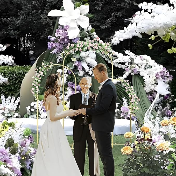 Wedding Arch Backdrop Stand 7.2FT, 6.6FT, 6FT Set of 3 Gold Metal Wedding Arch Stand for Wedding Birthday Party Ceremony Baby Shower Garden