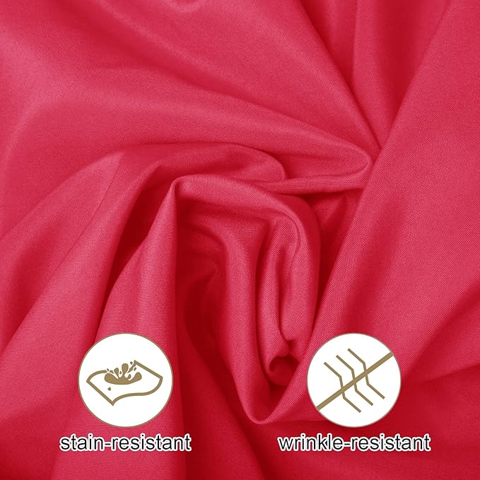 Ascoza 2pack 120 Inch Red Round Tablecloth in Washable Polyester Fabric for Wedding/Banquet/Restaurant/Parties…