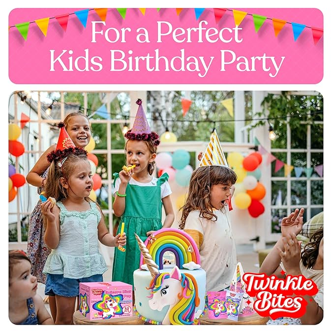 30 Pack Unicorn Ring Candy - Individually Wrapped - Unicorn Party Favors - Bulk Candy Use For Kids, Adults, Classroom, Pinata - Unicorn Birthday Decorations