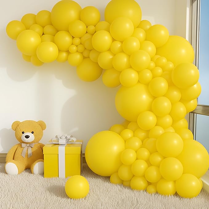 Balloon Garland Arch Kit – 146 Pcs Yellow Balloons for Baby Shower, Birthday, Gender Reveal, Wedding Party – DIY Kit by Vellax™