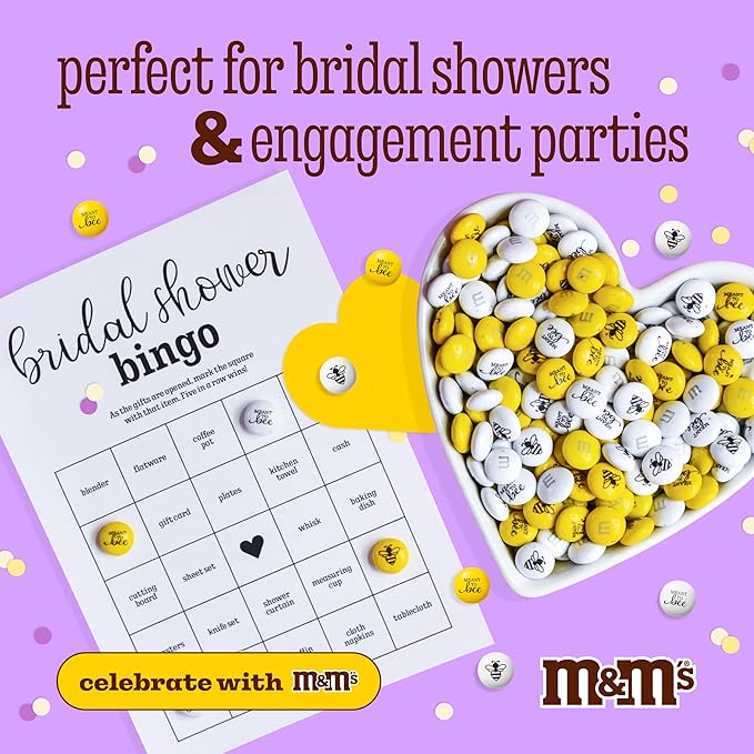 M&M’S WORLD Meant To Bee Milk Chocolate Candy - 2lbs of Bulk Candy for Engagement Party, Wedding Favors, a Chocolate Gift Box and More