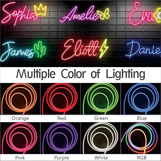 Custom Neon Sign – Personalized LED Name Sign for Wall Decor, Birthday Gifts, Wedding & Party Backdrops, Dimmable Acrylic Neon Light for Bedroom, Bar, Kids’ Room & Business