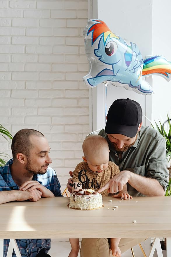 6 Months Cake Topper - Golden Glitter 1/2 Birthday Cake Decorations, Perfect for Baby Shower/Gender Reveal Party/Baby Party Photo Booth Props (Black)