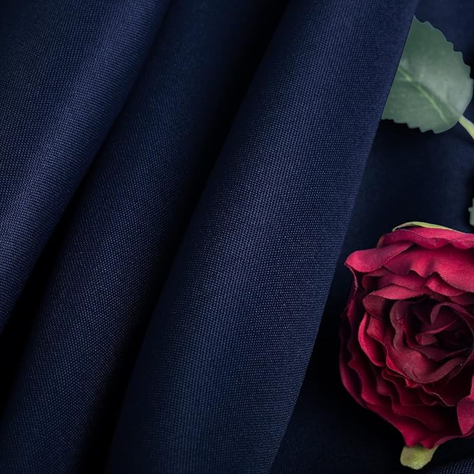 Ascoza 2pack 90x156 Inch Navy Rectangular Tablecloth 8 Feet Table Cloth in Polyester Fabric for Wedding/Banquet/Restaurant/Parties