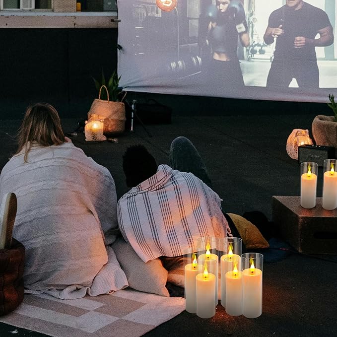 Flickering Flameless LED Candles, 24 Pcs Battery Operated Acrylic LED Pillar Candles with 4 Remote Controls & Timer Function - Safe for Home, Wedding, Outdoor Decor, Halloween, Christmas Party.