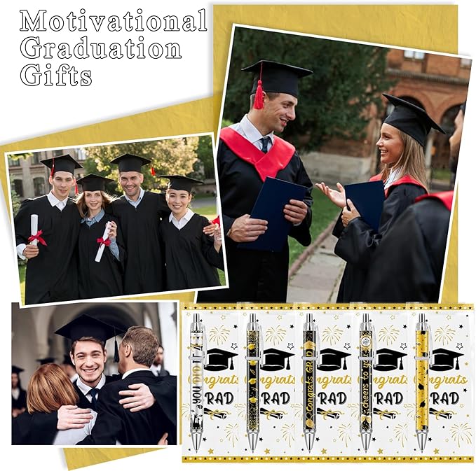 50 Pcs Graduation Ballpoint Pens Bulk Class Of 2025 Graduation Party Favors Ballpoint Pens End of the Year Gifts with Congrats Bookmarks for Student Grad Party Senior High School Teacher