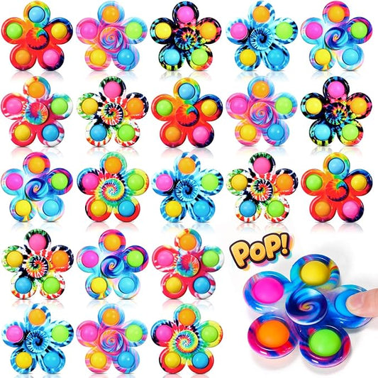 SCIONE 24 Pack Party Favors Fidget Spinners for Kids 4-8 8-12,Goodie Bags Stuffers for Kids 3-5, Pop Fidget Toys Bulk Classroom Prizes for Girls Boys, Toddler Birthday Party Return Gifts