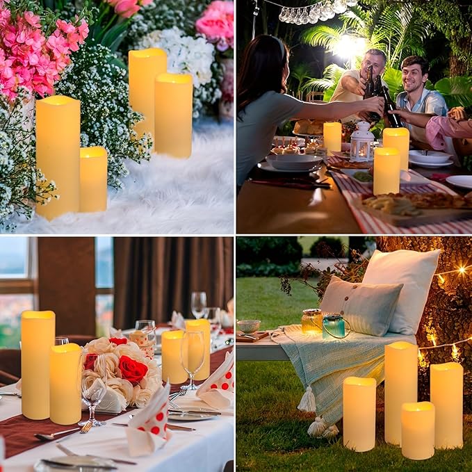 48 Pack Flameless Candles with Remote & 24H Timer - Waterproof Battery Operated Decorative Candles,3 Sizes(4" 5" 6" inch) for Home Decor, Wedding, Christmas, Party (Warm White)
