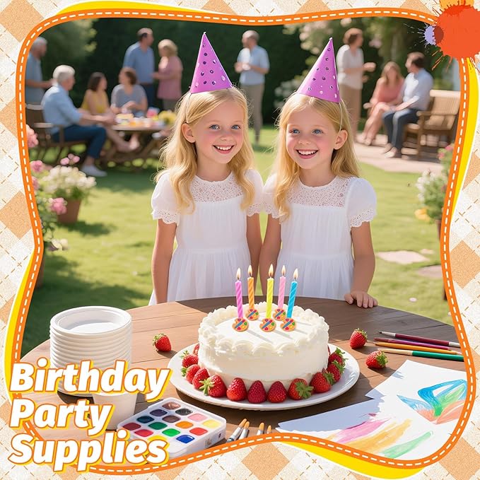 24 PCS Palette Cupcake Toppers Dessert Ring Cupcake Topper Art Paint Cake Toppers Painting Graffiti Art Party Favors Birthday Party Baby Shower Decor Supplies