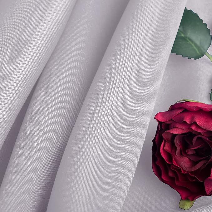 Ascoza 2pack 90x132 Inch Silver Rectangular Tablecloth 6 Feet Table Cloth in Polyester Fabric for Wedding/Banquet/Restaurant/Parties