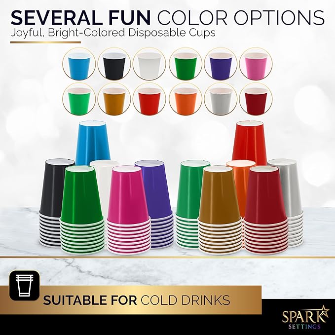 Disposable Paper Cups, 9 oz. Kiwi Paper Coffee Cups, Strong and Sturdy Coffee Disposable Cups for Party, Wedding, Thanksgiving Day, Christmas, Halloween Hot Cups, Pack of 20