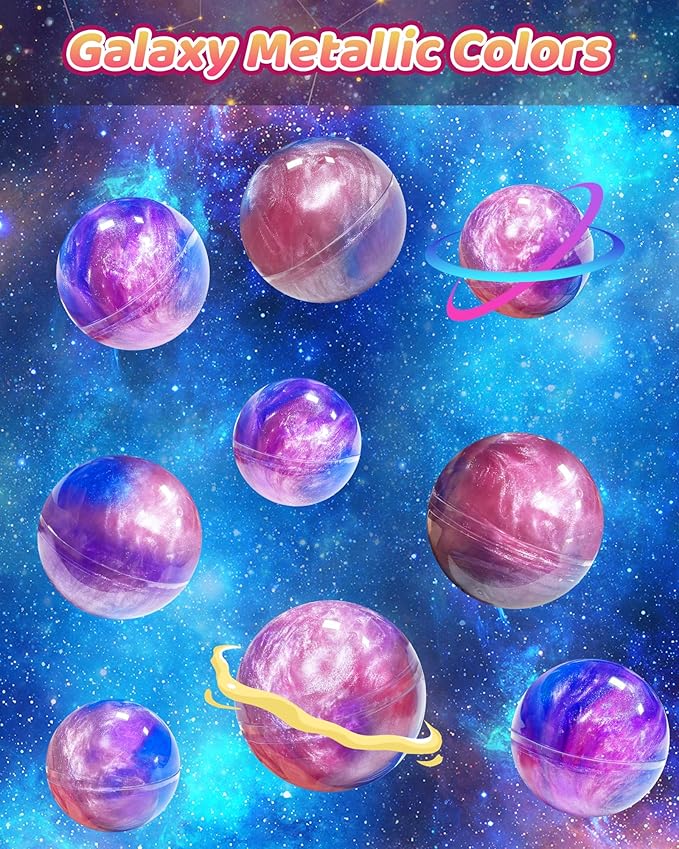 24 Pack Galaxy Slime Party Favors, Non-Sticky, Stress Relief Treasure Box for Classroom Prizes Party Supplies, Student Gifts Goodie Bags Stocking Stuffers for Kids Boys Girls