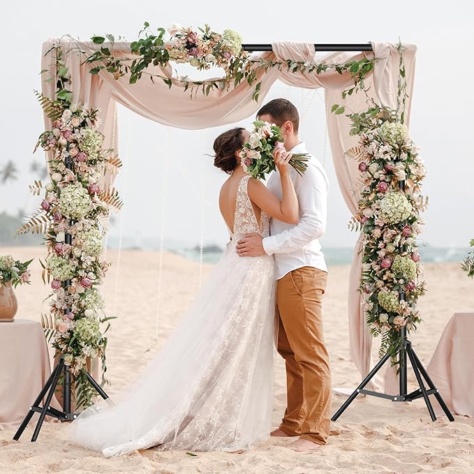 Backdrop Stand 10 x 8 FT for Photography Studio, Telescopic Adjustable Background Stand for Parties, Photoshoot Backdrop Stand with Spring Clamps, Sandbags, Carry Bag