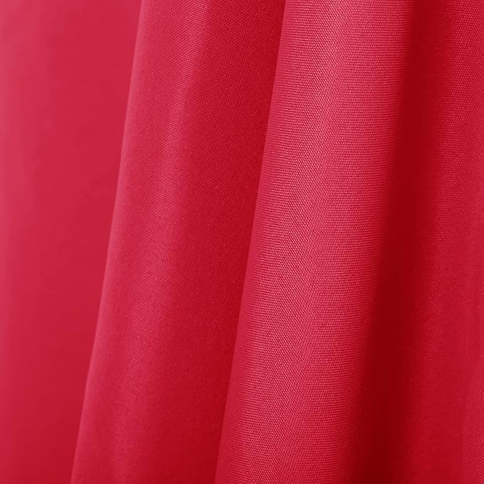 Ascoza 2pack 120 Inch Red Round Tablecloth in Washable Polyester Fabric for Wedding/Banquet/Restaurant/Parties…