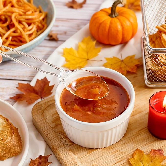 JOLLY CHEF [300 Count] Clear Plastic Spoons, Heavy Duty Disposable Spoons Utensils, Clear Plastic Silverware Bulk for Party, Birthday, Wedding, Thanksgiving