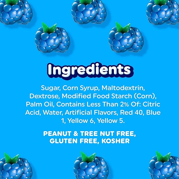 Airheads Full-Size Candy Bars, Taffy Candy Bulk Pack, Individually Wrapped, Blue Raspberry Fruit Flavor Artificially Flavored, 36 Count Box