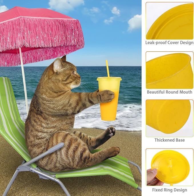 Honeydak 60 Pack Tumbler with Straw and Lid Bulk Cups for Gifts Glitter Plastic Coffee Cups 24-27 oz Reusable Water Bottle Iced Coffee Travel Mug Party Favors for Birthdays Travel (Assorted Color)