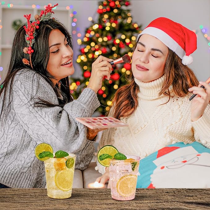 JOLLY CHEF 100 Pack 10 oz Plastic Cups, Disposable Party Cups in Assorted Colors, Plastic Glasses with 4 Colors Suitable for Wedding, Thanksgiving Day, Christmas Party